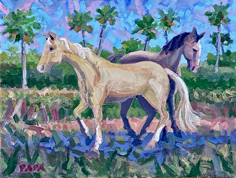 Horses at Sunshine Meadows by Papa